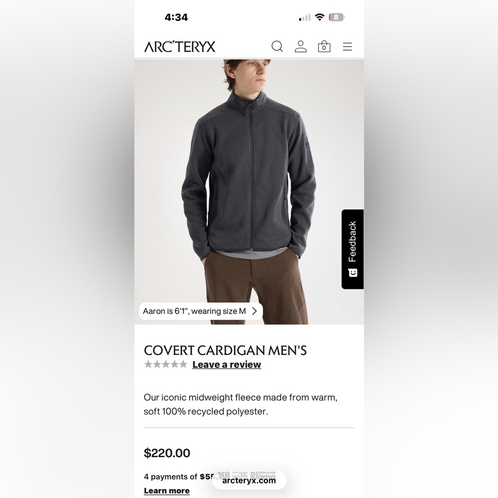 Men’s arcteryx covert cardigan